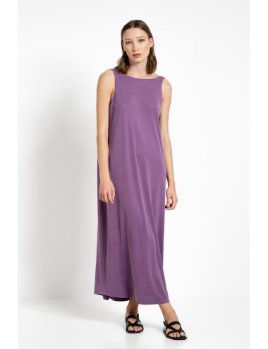 Rib Backless Long Dress Purple - Philosophy