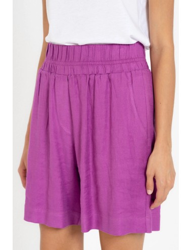 Twill Linen Shorts Purple -...