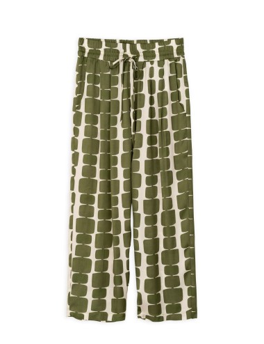 Satin Print Pleated Pants Green - Philosophy
